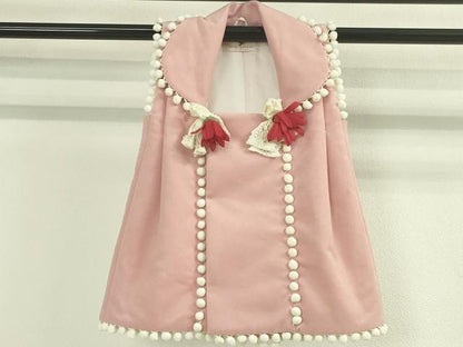 平和屋本店■極上　松田聖子 SEIKO MATSUDA　七五三　女の子　3歳　祝着 三つ身 被布セット　花丸　リボン　天使　金糸　逸品　DZAA2504kh5 - 平和屋