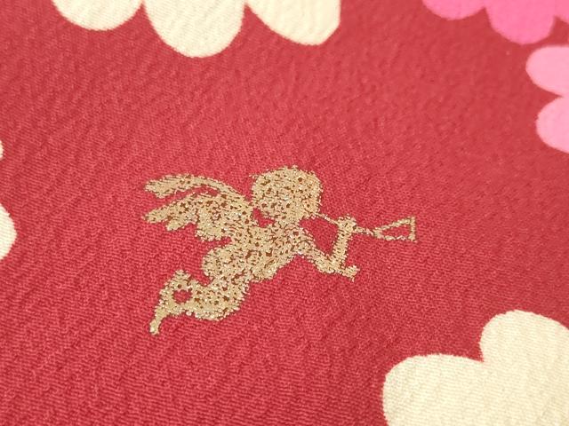 平和屋本店■極上　松田聖子 SEIKO MATSUDA　七五三　女の子　3歳　祝着 三つ身 被布セット　花丸　リボン　天使　金糸　逸品　DZAA2504kh5 - 平和屋