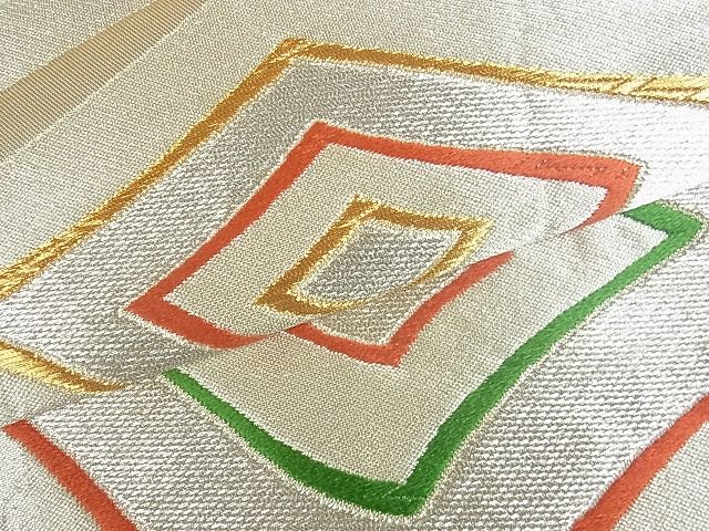 平和屋着物■六通柄袋帯 変わり菱文 金銀糸 逸品 sf0240