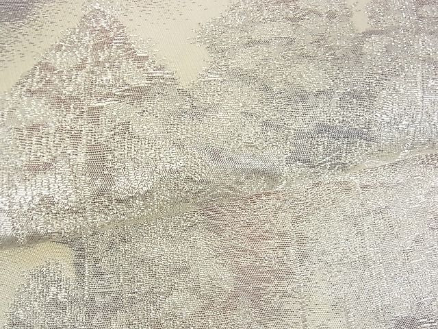 平和屋着物■六通柄袋帯 樹林風景文 銀糸 逸品 sf0367