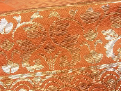 平和屋着物■六通柄 本袋帯 吉祥花唐草文 金糸 逸品 sf0417