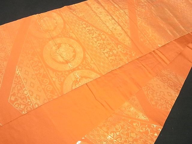 平和屋着物■六通柄 本袋帯 吉祥花唐草文 金糸 逸品 sf0417