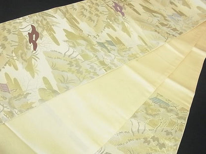 平和屋着物■六通柄袋帯 風景文 金銀糸 逸品 sf0419
