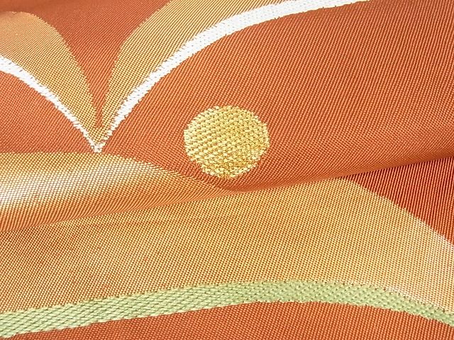 平和屋着物■六通柄 本袋帯 幾何学文様 金糸 逸品 sf0522