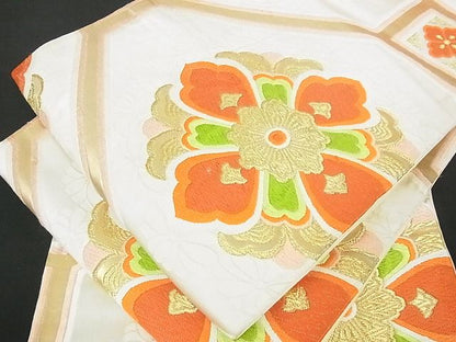 平和屋着物■六通柄袋帯 蜀江花文 金糸 逸品 sf0730