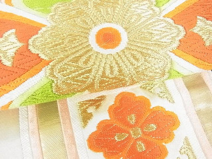 平和屋着物■六通柄袋帯 蜀江花文 金糸 逸品 sf0730