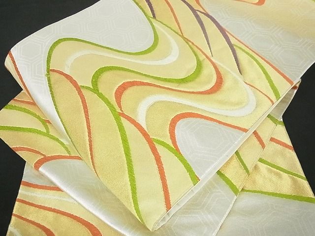 平和屋着物■六通柄袋帯 流水亀甲文 金銀糸 逸品 sf0737