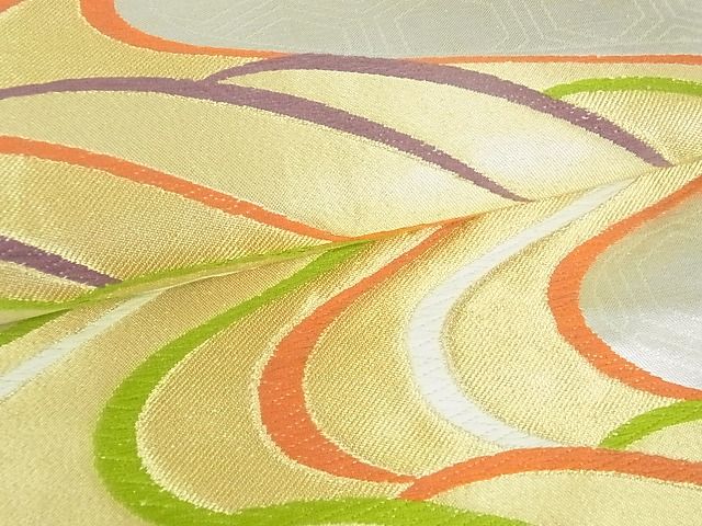 平和屋着物■六通柄袋帯 流水亀甲文 金銀糸 逸品 sf0737