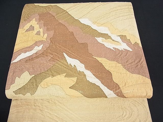 平和屋着物■太鼓柄袋帯 貴絞姿 抽象文 金通し地 逸品 sf0887