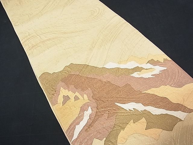平和屋着物■太鼓柄袋帯 貴絞姿 抽象文 金通し地 逸品 sf0887