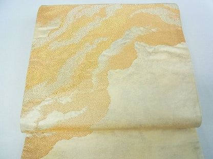 平和屋着物■六通柄袋帯　道長文　金糸　逸品　sf1054