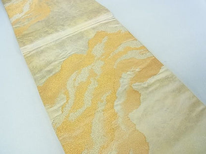 平和屋着物■六通柄袋帯　道長文　金糸　逸品　sf1054