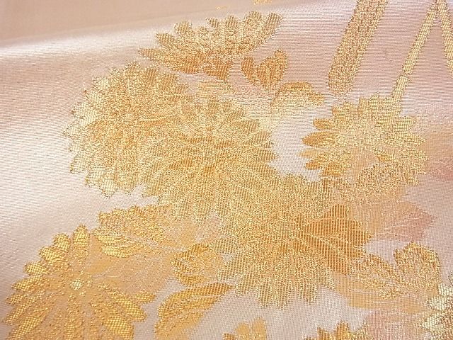 平和屋着物■六通柄袋帯　蒔絵光垣草花文　金糸　逸品　sf1057