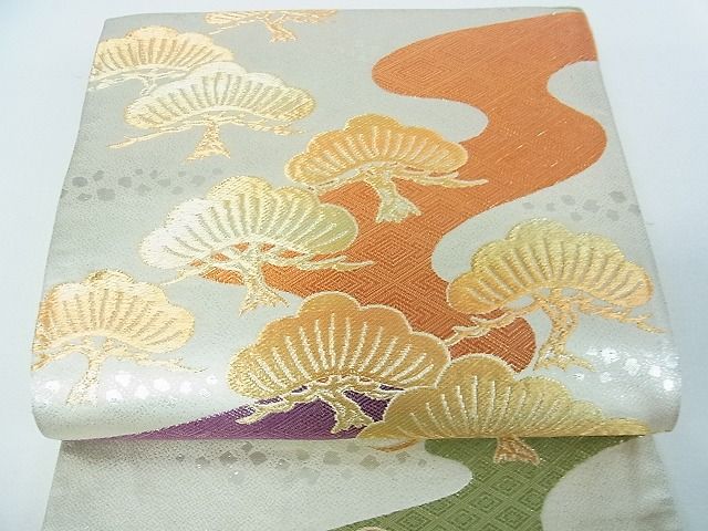 平和屋着物■六通柄袋帯 九百錦 華稚文様 金銀糸 逸品 sf1059