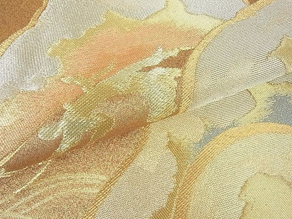平和屋着物■六通柄袋帯　立波松文　金糸　逸品　sf1160