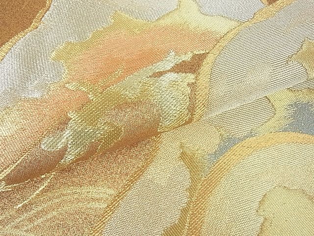 平和屋着物■六通柄袋帯　立波松文　金糸　逸品　sf1160