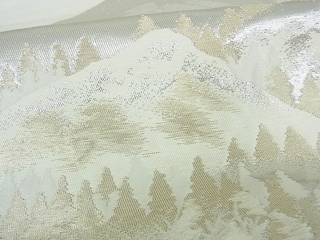 平和屋着物■六通柄袋帯 樹林風景文 金銀糸 逸品 sf1521