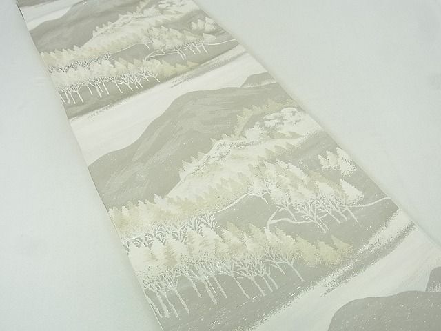 平和屋着物■六通柄袋帯 樹林風景文 金銀糸 逸品 sf1521