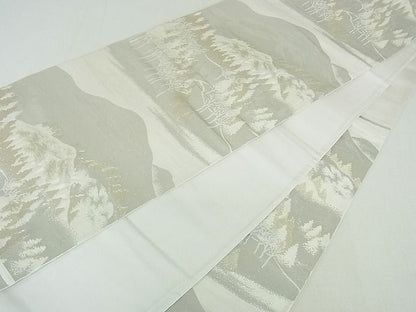 平和屋着物■六通柄袋帯 樹林風景文 金銀糸 逸品 sf1521