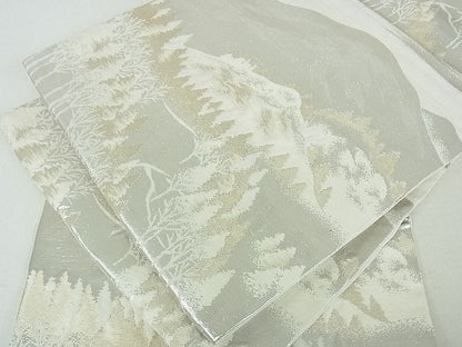 平和屋着物■六通柄袋帯 樹林風景文 金銀糸 逸品 sf1521