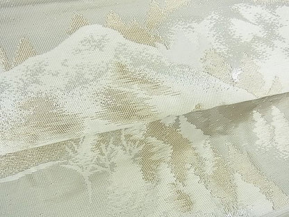 平和屋着物■六通柄袋帯 樹林風景文 金銀糸 逸品 sf1521