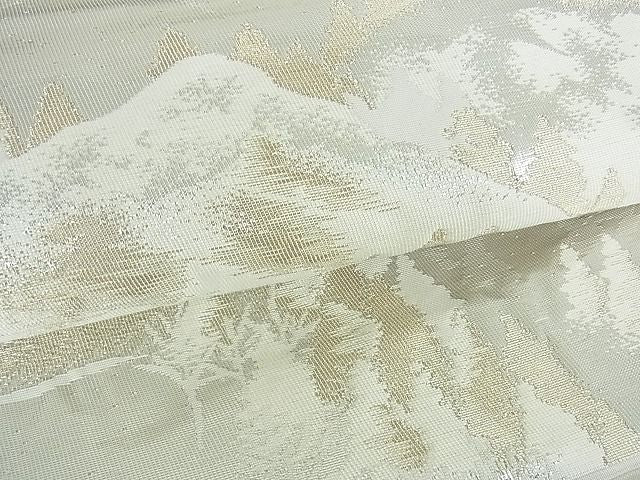 平和屋着物■六通柄袋帯 樹林風景文 金銀糸 逸品 sf1521