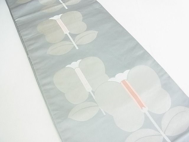 袋帯 六通 絽 波 草花 夏帯 24M509f 袋帯 六通 絽 波 草花 夏帯 24M509f
