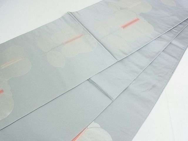 平和屋着物＊夏物　六通柄袋帯　草花文　銀糸　正絹　逸品　DAAX0198cm 平和屋着物＊夏物 六通柄袋帯 草花丸文 金銀糸 正絹 逸品 DAAX5575cmの
