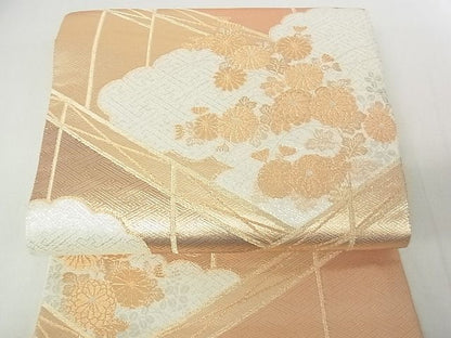 平和屋着物■六通柄袋帯 雲取り菊文 金銀糸 逸品 sf1695