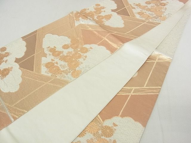 平和屋着物■六通柄袋帯 雲取り菊文 金銀糸 逸品 sf1695