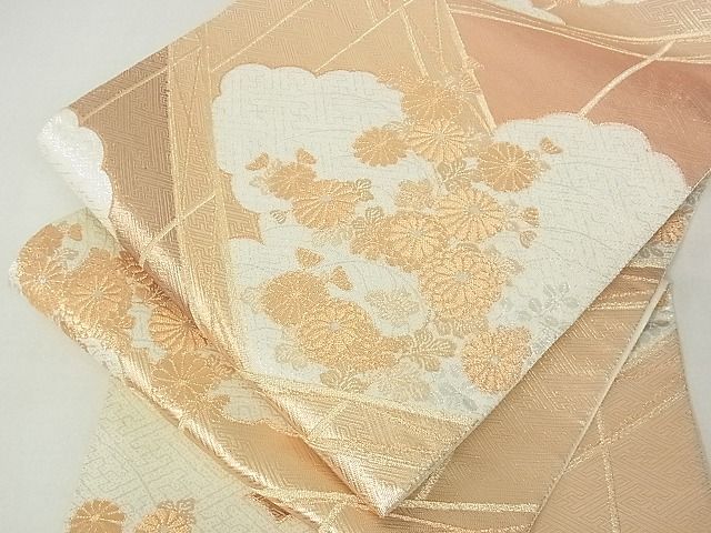 平和屋着物■六通柄袋帯 雲取り菊文 金銀糸 逸品 sf1695