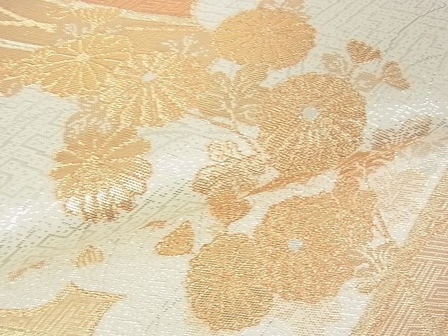 平和屋着物■六通柄袋帯 雲取り菊文 金銀糸 逸品 sf1695