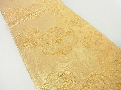 平和屋着物■六通柄袋帯 流水花蝶文 金糸 逸品 sf1728