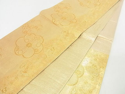 平和屋着物■六通柄袋帯 流水花蝶文 金糸 逸品 sf1728