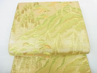 平和屋着物■佐賀錦 六通柄袋帯 樹林風景文 金糸 逸品 sf2311