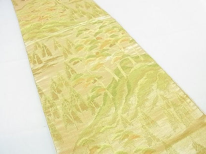 平和屋着物■佐賀錦 六通柄袋帯 樹林風景文 金糸 逸品 sf2311