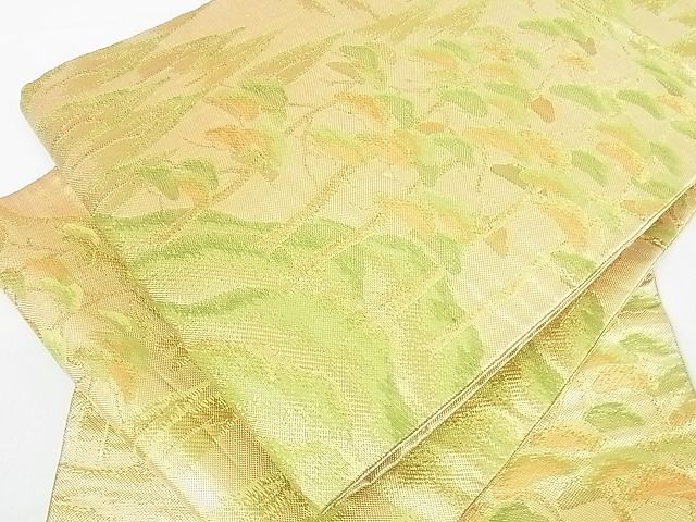 平和屋着物■佐賀錦 六通柄袋帯 樹林風景文 金糸 逸品 sf2311