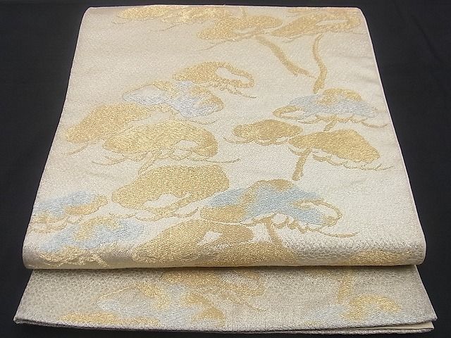 平和屋着物■六通柄袋帯 松 金銀糸 逸品 n-sg0620