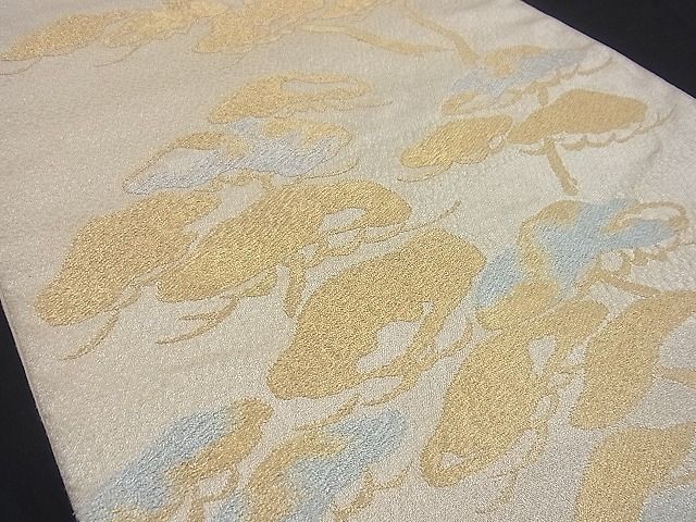平和屋着物■六通柄袋帯 松 金銀糸 逸品 n-sg0620