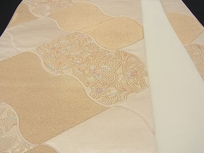 平和屋着物■六通柄袋帯 更紗花瓦文 綾織錦 金銀糸 逸品 n-sx0057