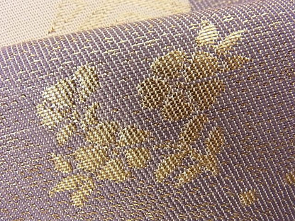 平和屋着物■六通柄袋帯 唐織 道長吉祥花文 金糸 逸品 n-sx0271