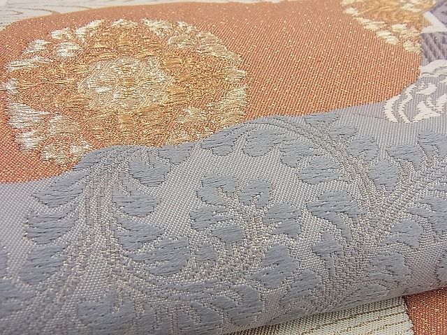 平和屋着物■六通柄袋帯 唐織 道長吉祥花文 金銀糸 逸品 n-sx0300