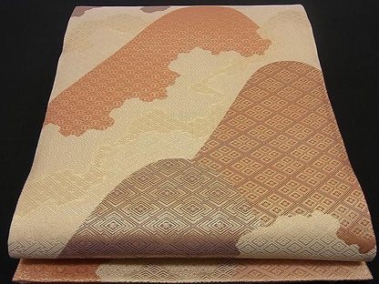 平和屋着物■佐賀錦 六通柄袋帯 重ね山吉祥文 金糸 逸品 n-sx0354