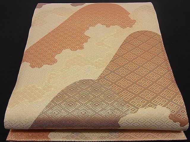 平和屋着物■佐賀錦 六通柄袋帯 重ね山吉祥文 金糸 逸品 n-sx0354
