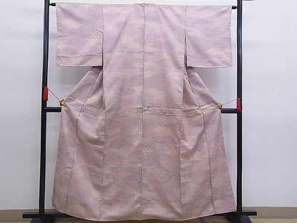平和屋着物■上質なお召　雲重ね文　逸品　n-sx0520