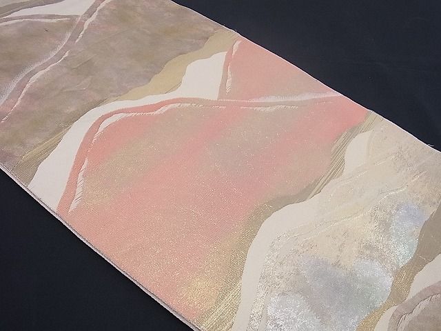 平和屋着物■六通柄袋帯 遠山文 金糸 逸品 n-sx0758