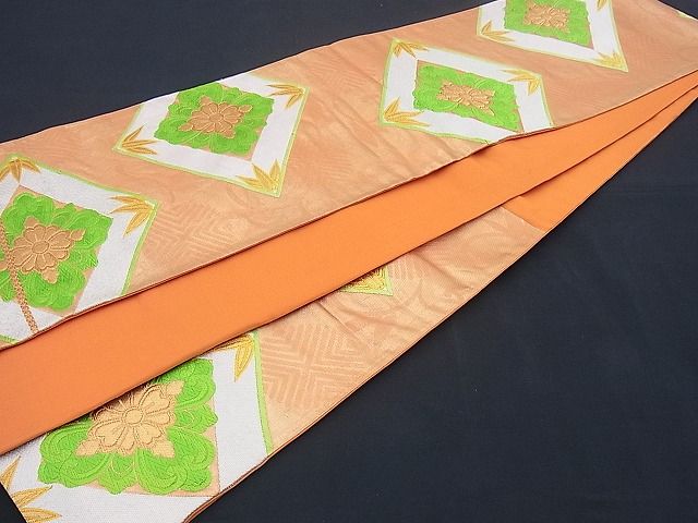 平和屋着物■六通柄袋帯 唐織 花菱文 金糸 逸品 n-sx0774