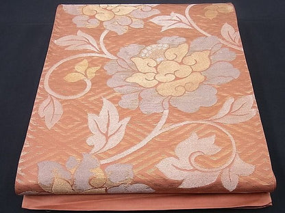 平和屋着物■六通柄袋帯 花唐草文 金銀糸 逸品 n-sx0778