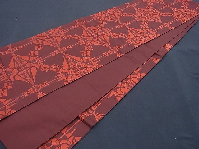 平和屋着物■六通柄 本袋帯 格子吉祥文 逸品 n-sx0782