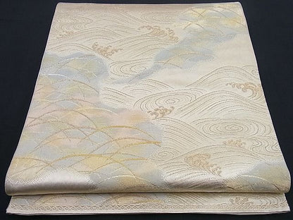 平和屋着物■六通柄袋帯 立波霞文 金糸 逸品 n-sx0801